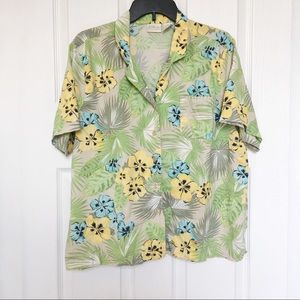 Erika Hawaiian Shirt-Yellow/Blue/Tan-Size XL